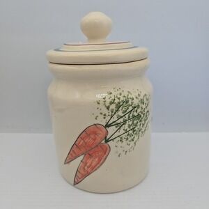 Hartstone Pottery canister Farmer's Market Vegetables Asparagus Carrots 1983